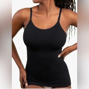 Shapermint All Day Every Day Scoop Neck Cami Women Large Black Stretch Shapewear